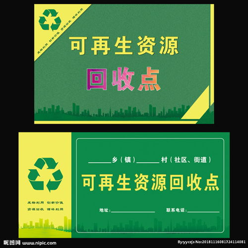 可再生资源回收站点标牌图片